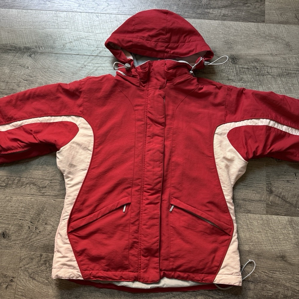 VINTAGE 90s Alpine Designs Red 100% Nylon Ski‎ Jacket Women's Medium